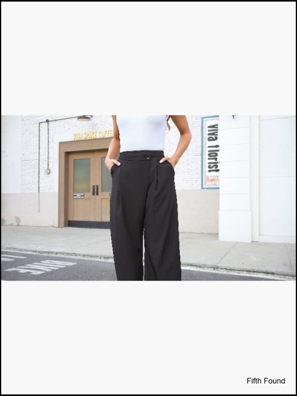 Wide Leg Dress Pants High Waisted Work Trouser with Pockets - Picture 7 of 7